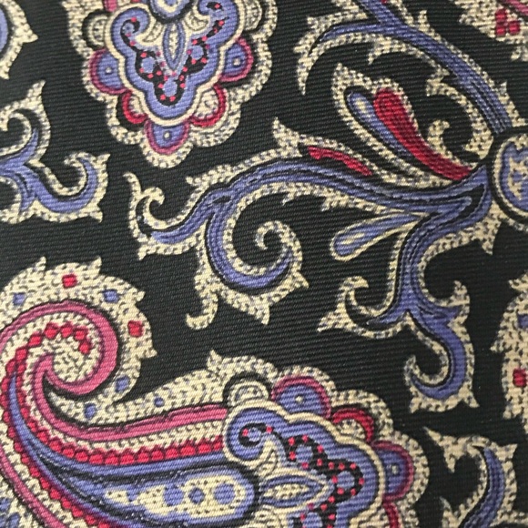 Pink Purple Silk Paisley Tie with Gray & Black - Picture 8 of 13